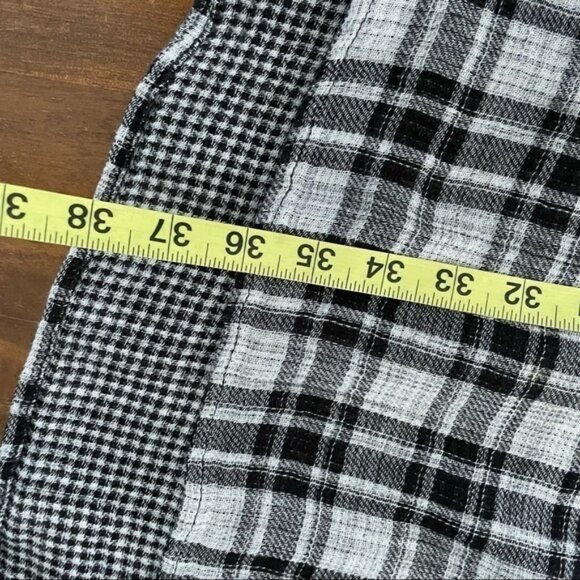 Madewell black plaid gauzy cotton shirt dress size‎ Large - Picture 7 of 8